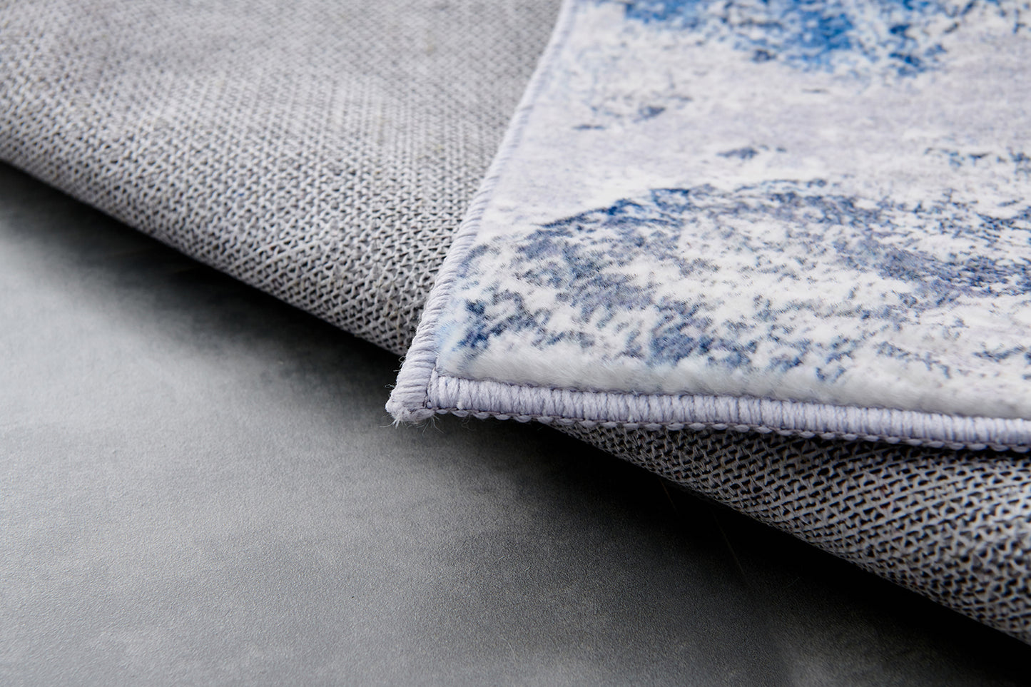 ZARA Collection Abstract Design Silver Blue (5' ft x 3' ft) Machine Washable Super Soft Area Rug