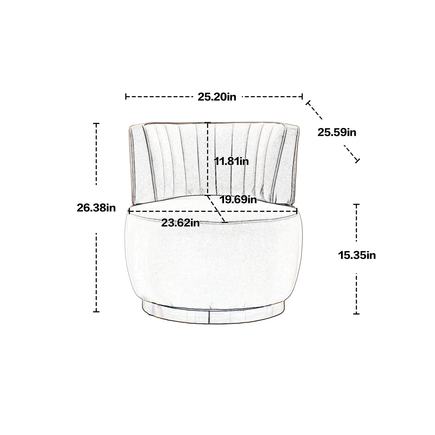 COOLMORE 360 Degree Swivel Cuddle Barrel Accent Sofa Chairs, Round Armchairs with Wide Upholstered, Fluffy Velvet Fabric Chair for Living Room, Bedroom, Office, Waiting Rooms