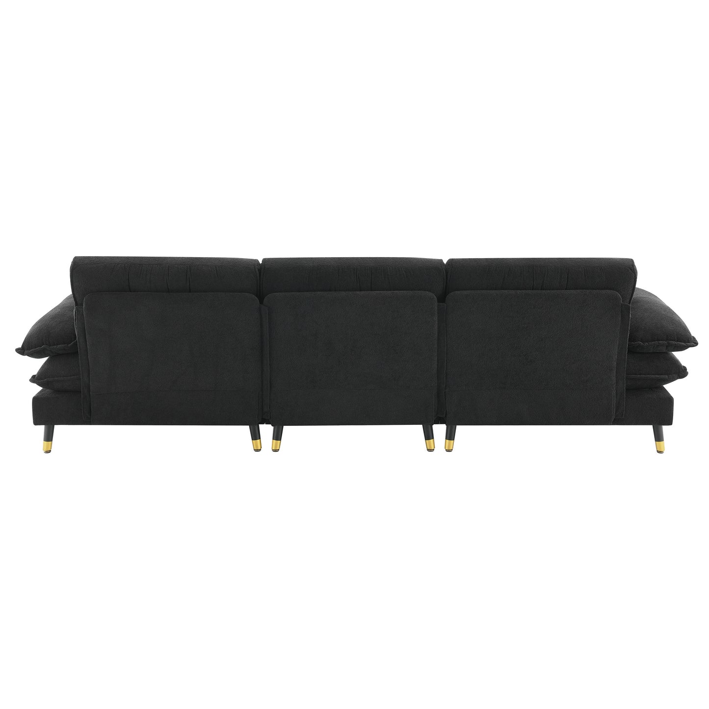 106*66.5" L shaped Convertible Sectional Sofa,4 Seat Tufted Couch Set with Two-tone Adjust Legs,Cloud Chenille Fabric,Movable Ottoman for Living Room, Apartment,Office,3 Colors
