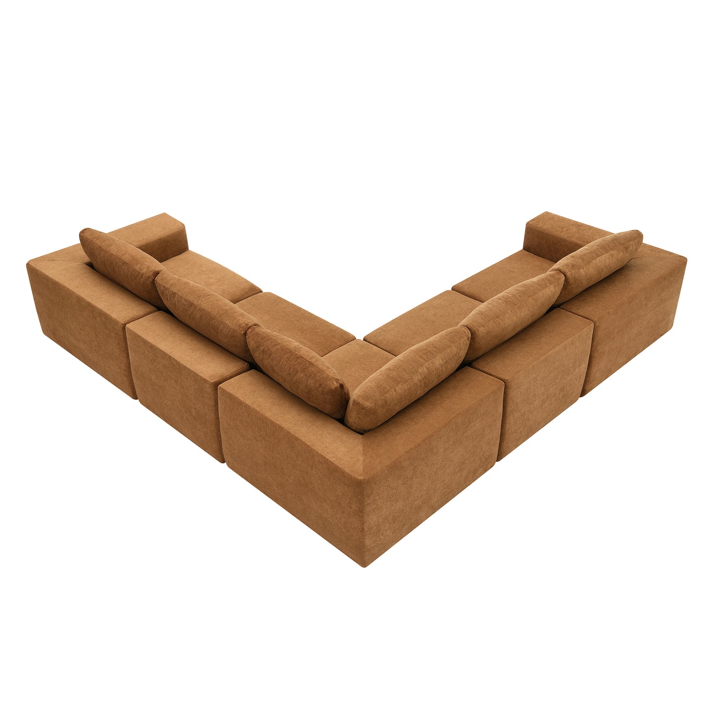116*116" Modular L Shaped Sectional Sofa,Luxury Floor Couch Set,Upholstered Indoor Furniture,Foam-Filled Compressed Sofa for Living Room,Bedroom,5 PC Free Combination,3 Colors