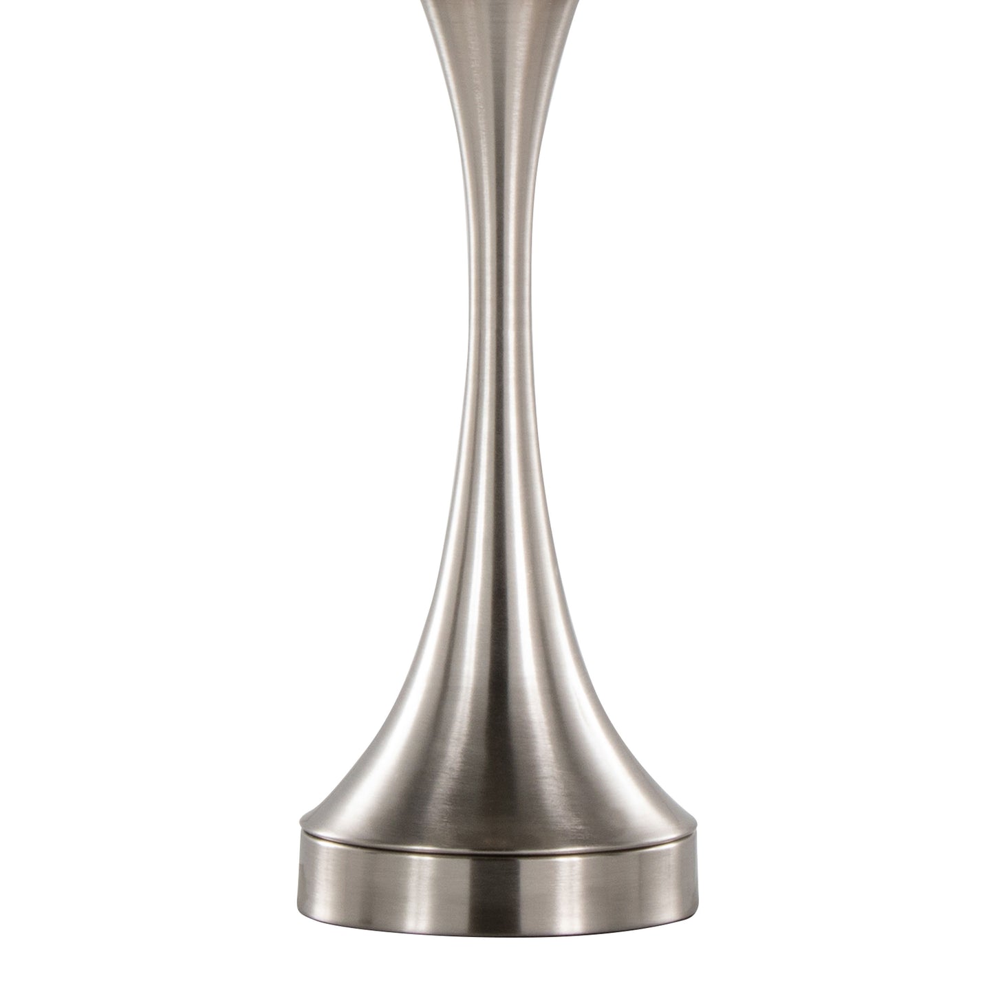 Lenuxe 25" Contemporary Metal Table Lamp in Brushed Nickel with White Linen Shade and Built-In USB Port from Grandview Gallery by LumiSource - Set of 2