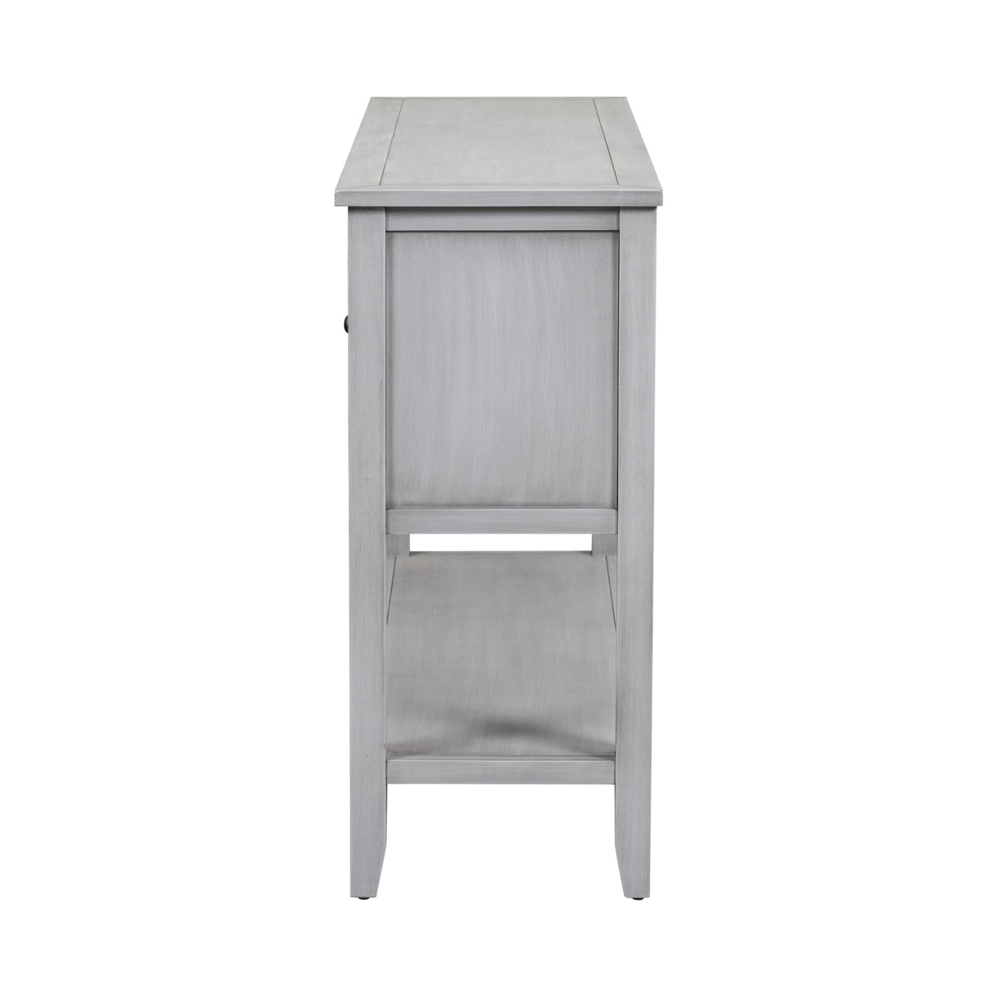 TREXM Cambridge Series Ample Storage Vintage Console Table with Four Small Drawers and Bottom Shelf for Living Rooms, Entrances and Kitchens (Antique Gray, OLD SKU: WF190263AAE)