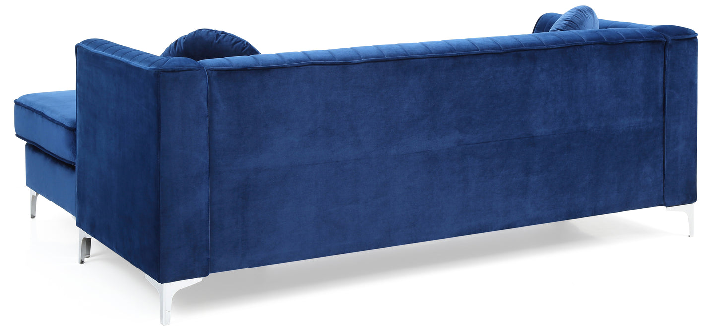 Glory Furniture Delray G791B-SC Sofa Chaise ( 3 Boxes) , NAVY BLUE