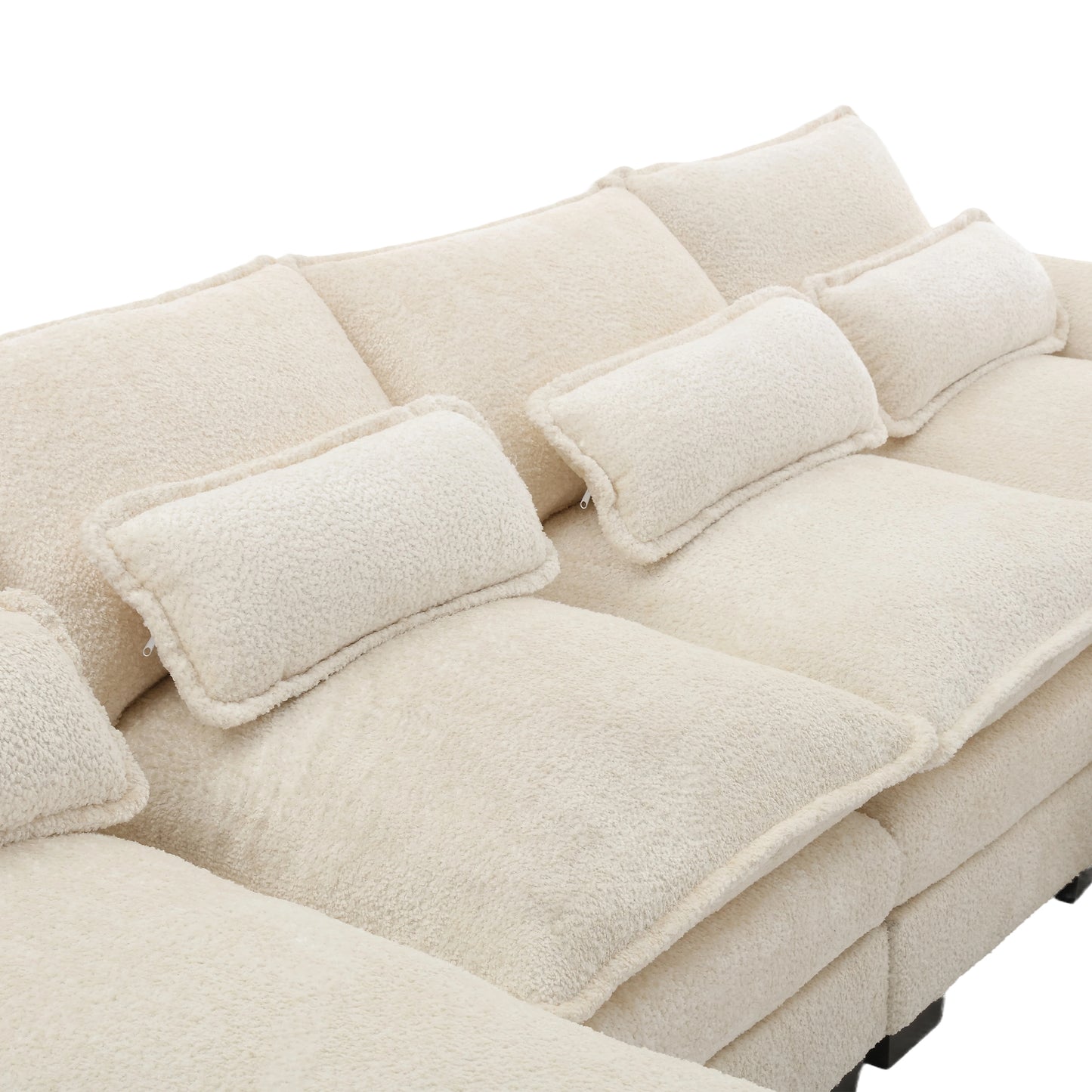 UNITED WE WIN Modern Large chenille Fabric U-Shape Sectional Sofa