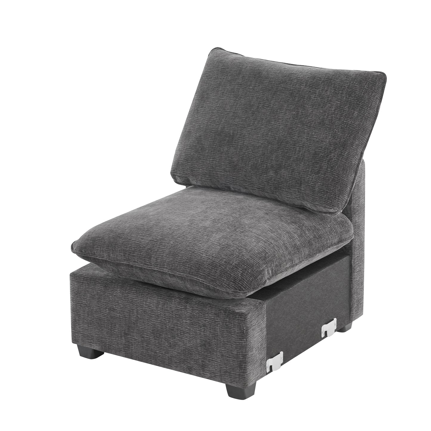 30*26" Single Seat Module for Modular Sectional Sofa,Deep Seat,Chenille,2 Colors