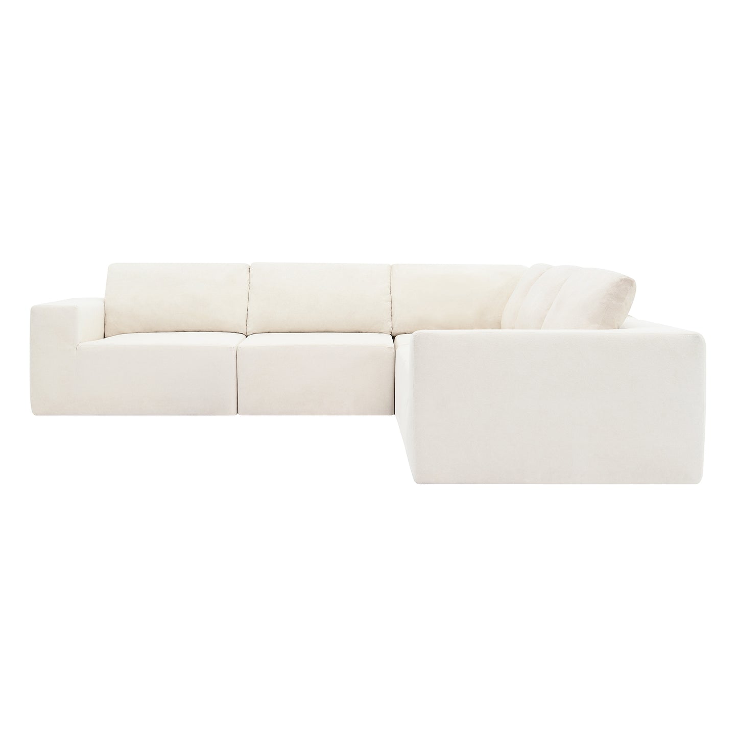 Sofá modular seccional en forma de L de 116 x 116 pulgadas, juego de sofá de piso de lujo, muebles de interior tapizados, sofá de espuma comprimida para sala de estar y dormitorio, combinación de 5 piezas, 3 colores