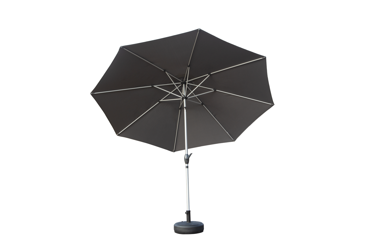 9FT Patio Umbrella, Outdoor Table Umbrella with Push Button Tilt and Crank, UV Protection Waterproof Market Sun Umbrella with 8 Sturdy Ribs for Garden, Deck, Backyard, Pool (Gray)