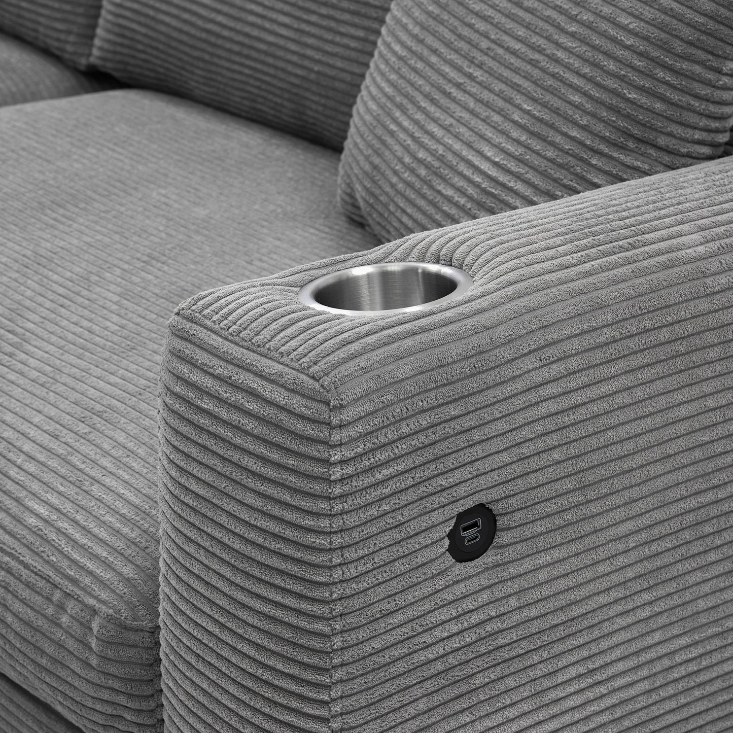 Sofá seccional extragrande de pana de 134 x 54 pulgadas, sofá nube en forma de L con puerto de carga USB, portavasos, sofá cama profundo con chaise longue de 50 pulgadas, cómodo mueble de interior para sala de estar, 3 colores