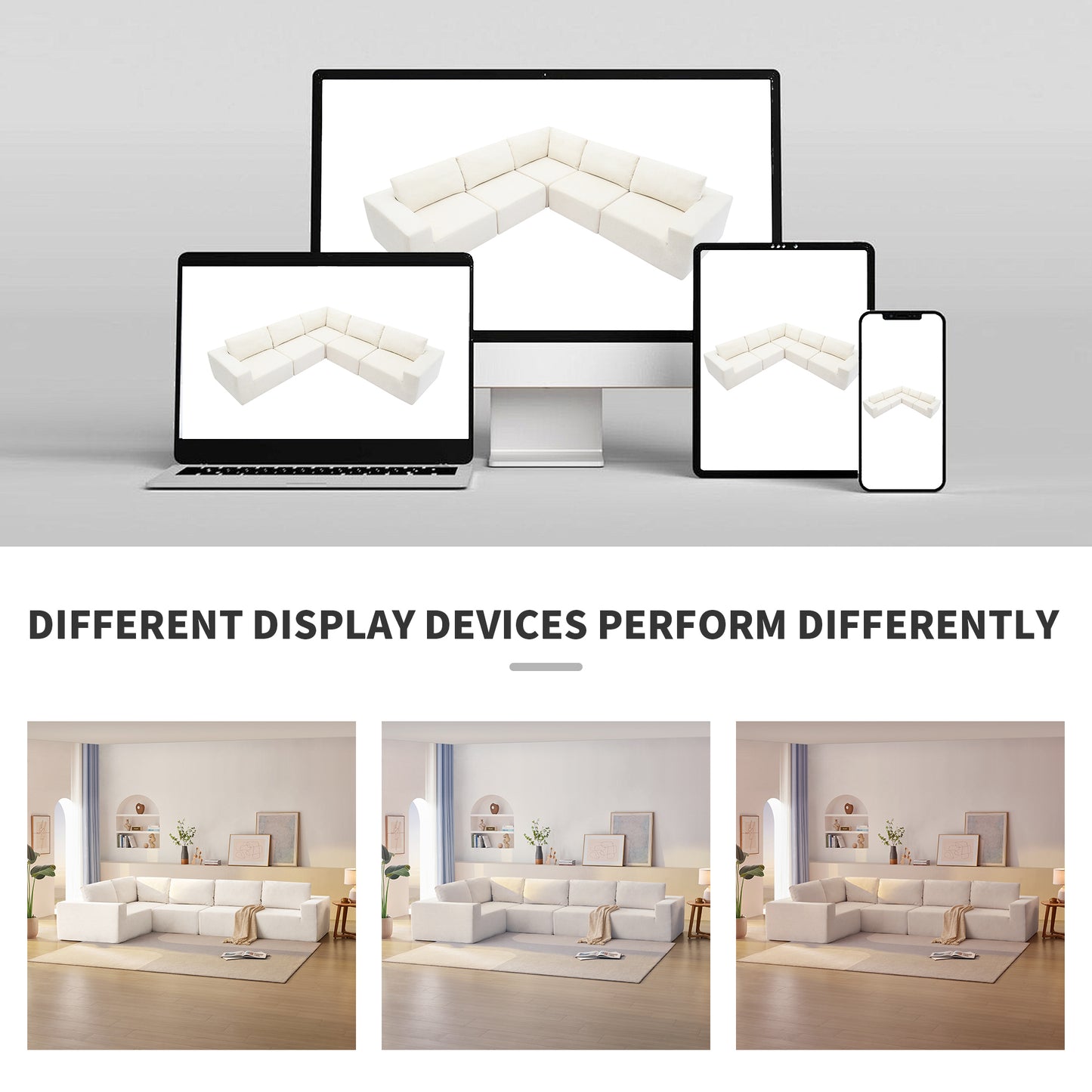 Sofá modular seccional en forma de L de 116 x 116 pulgadas, juego de sofá de piso de lujo, muebles de interior tapizados, sofá de espuma comprimida para sala de estar y dormitorio, combinación de 5 piezas, 3 colores