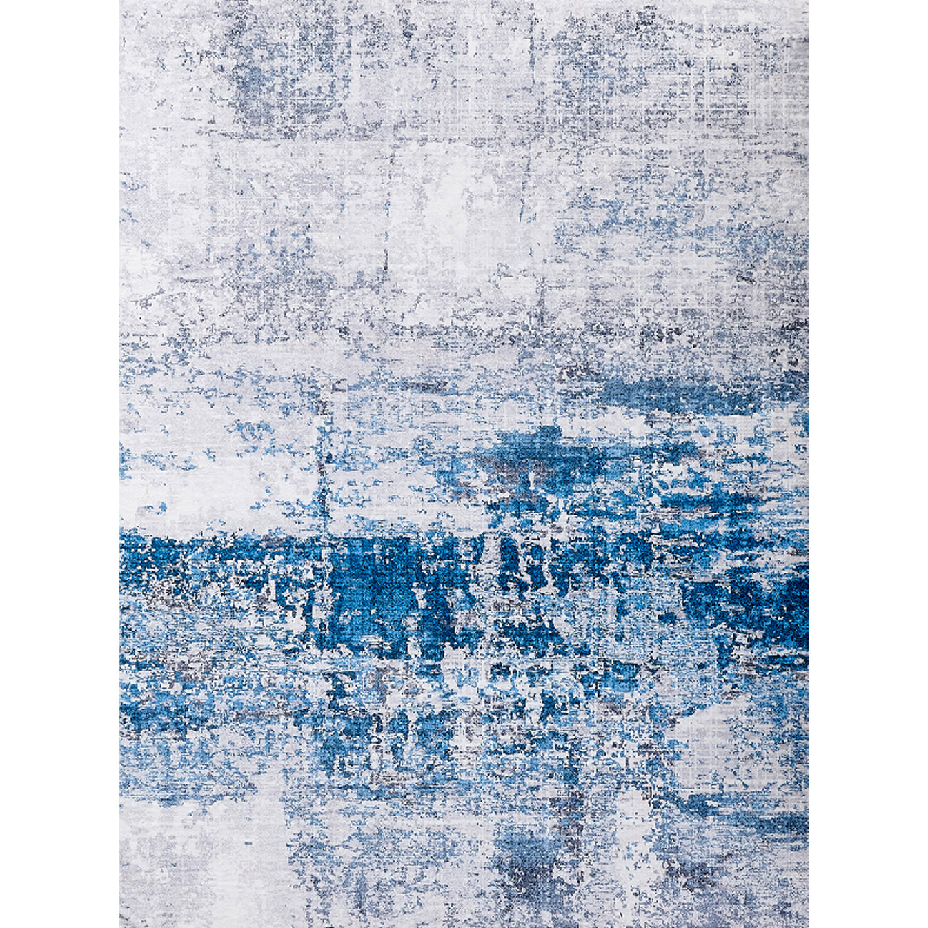 ZARA Collection Abstract Design Gray Turquoise (5' ft x 3' ft) Machine Washable Super Soft Area Rug