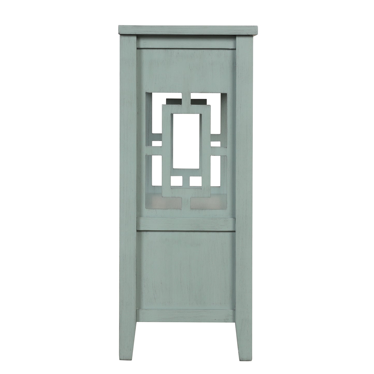 36'' Farmhouse Pine Wood Console Table Entry Sofa Table with 4 Drawers & 1 Storage Shelf for Entryway Living Room Bedroom Hallway Kitchen(Retro Blue)