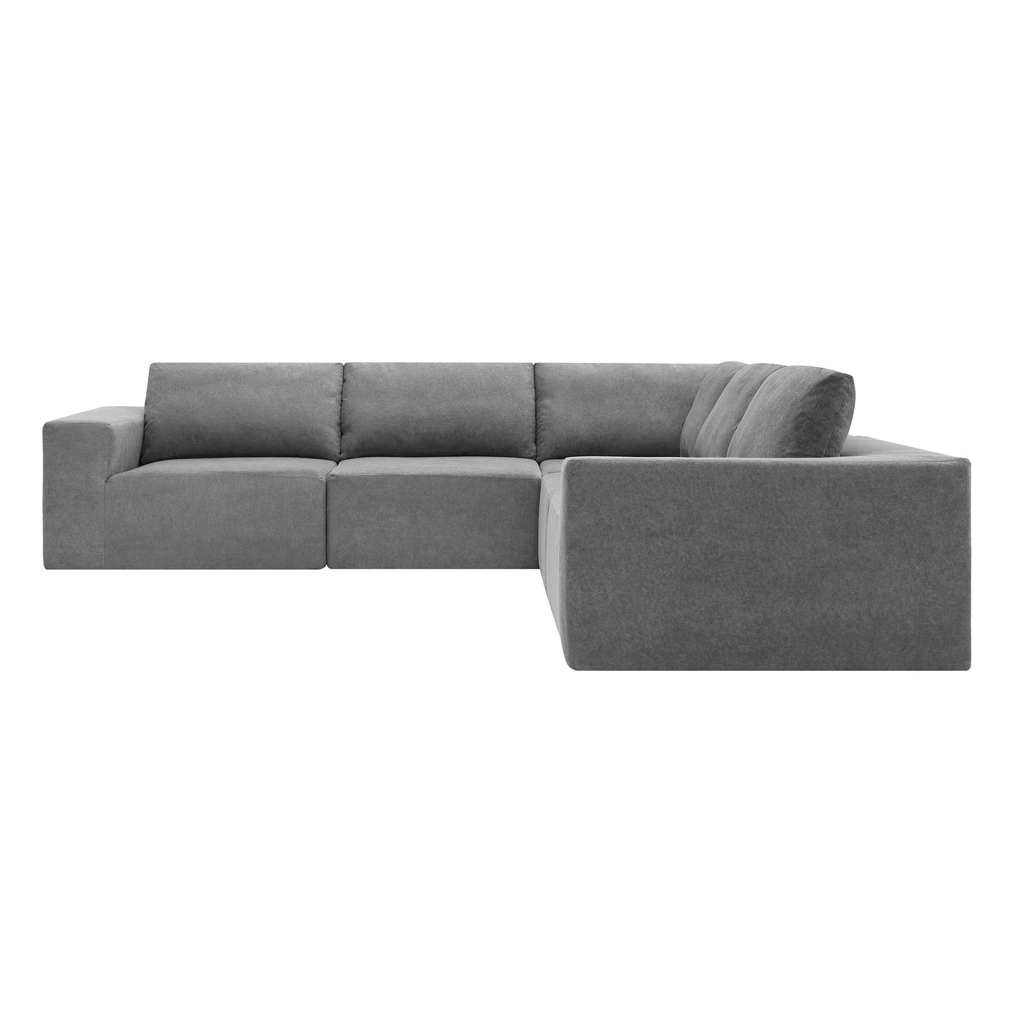 Sofá modular seccional en forma de L de 116 x 116 pulgadas, juego de sofá de piso de lujo, muebles de interior tapizados, sofá de espuma comprimida para sala de estar y dormitorio, combinación de 5 piezas, 3 colores