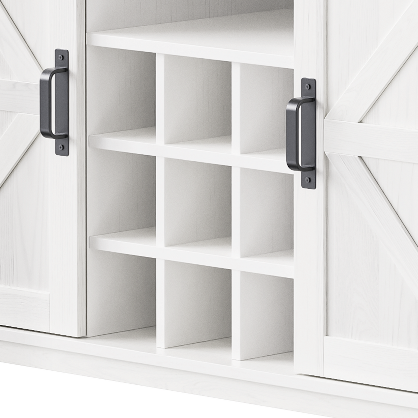 K&K 71" Farmhosue Pantry Bar Cabinet with Internal Storage Rack,Kitchen Cabinet with Hutch,Sliding Door,Power Outlet,Pegboard,Wine & Glasses Rack,3 Drawers,Rustic Coffee Bar Storage Cabinet,White Oak