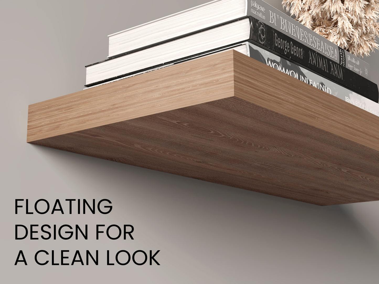 Ecco 31.5" Wide Floating Shelves Set of 2, Shelves for Wall Decor for Bedroom, Bathroom Storage Shelves, Book Shelves for Living Room