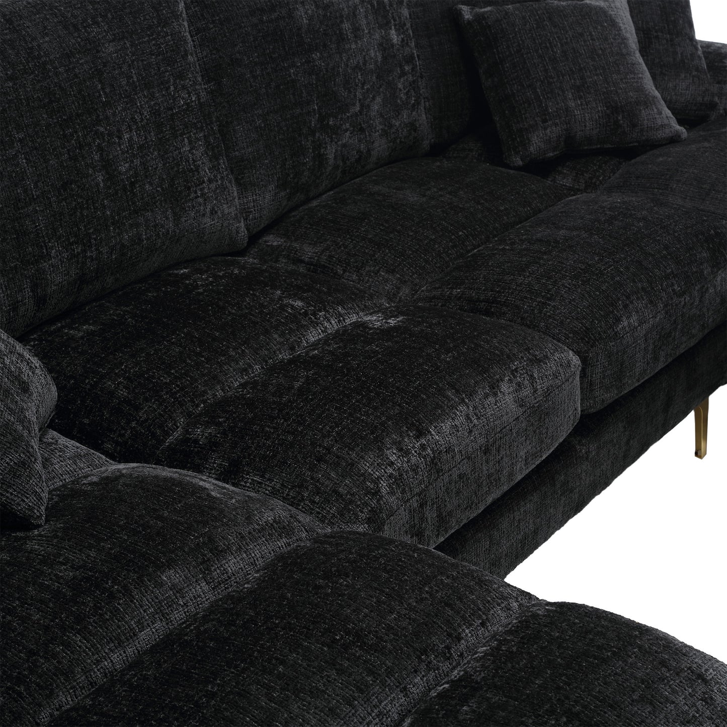 UNITED Modern Large chenille Fabric U-Shape Sectional Sofa
