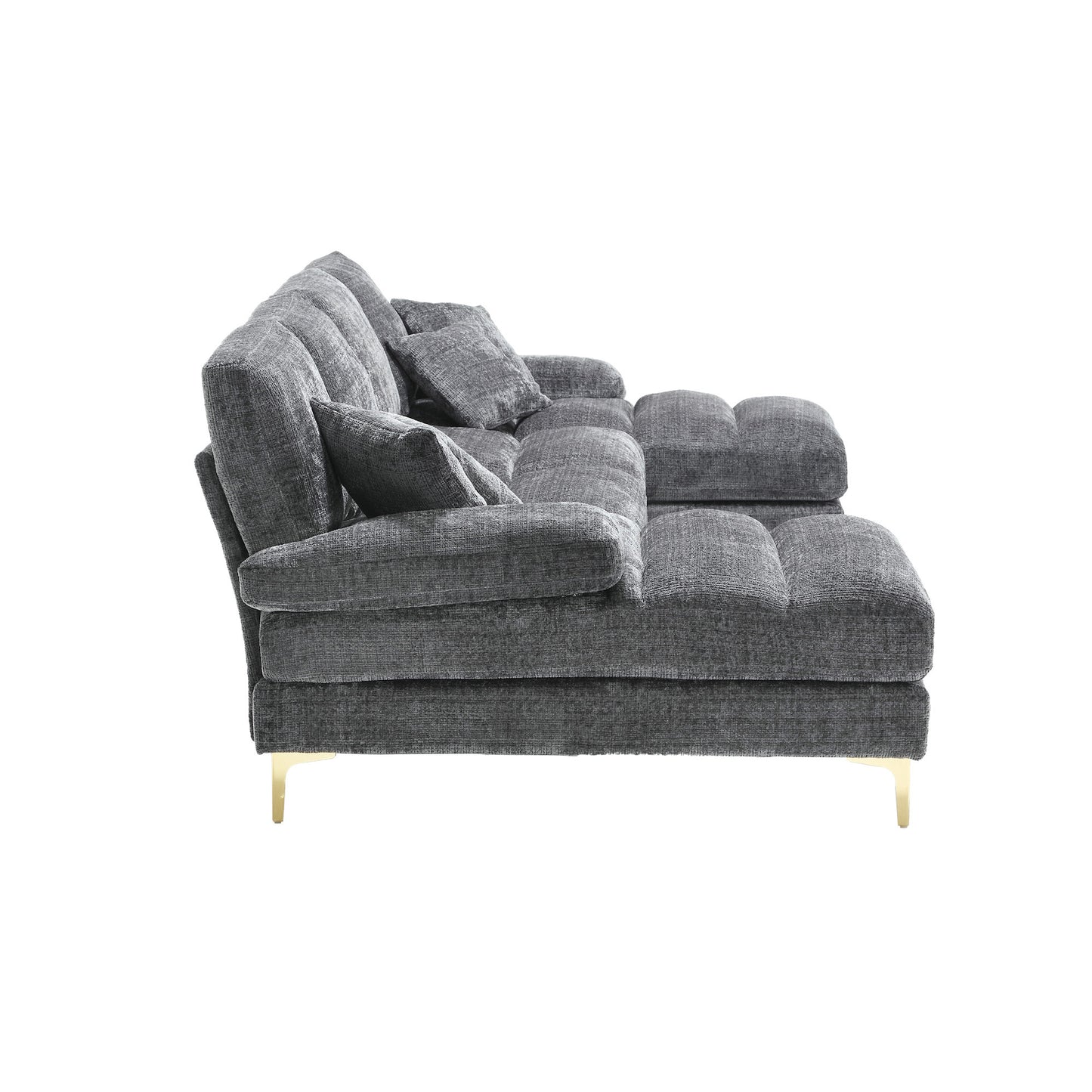 UNITED Modern Large chenille Fabric U-Shape Sectional Sofa
