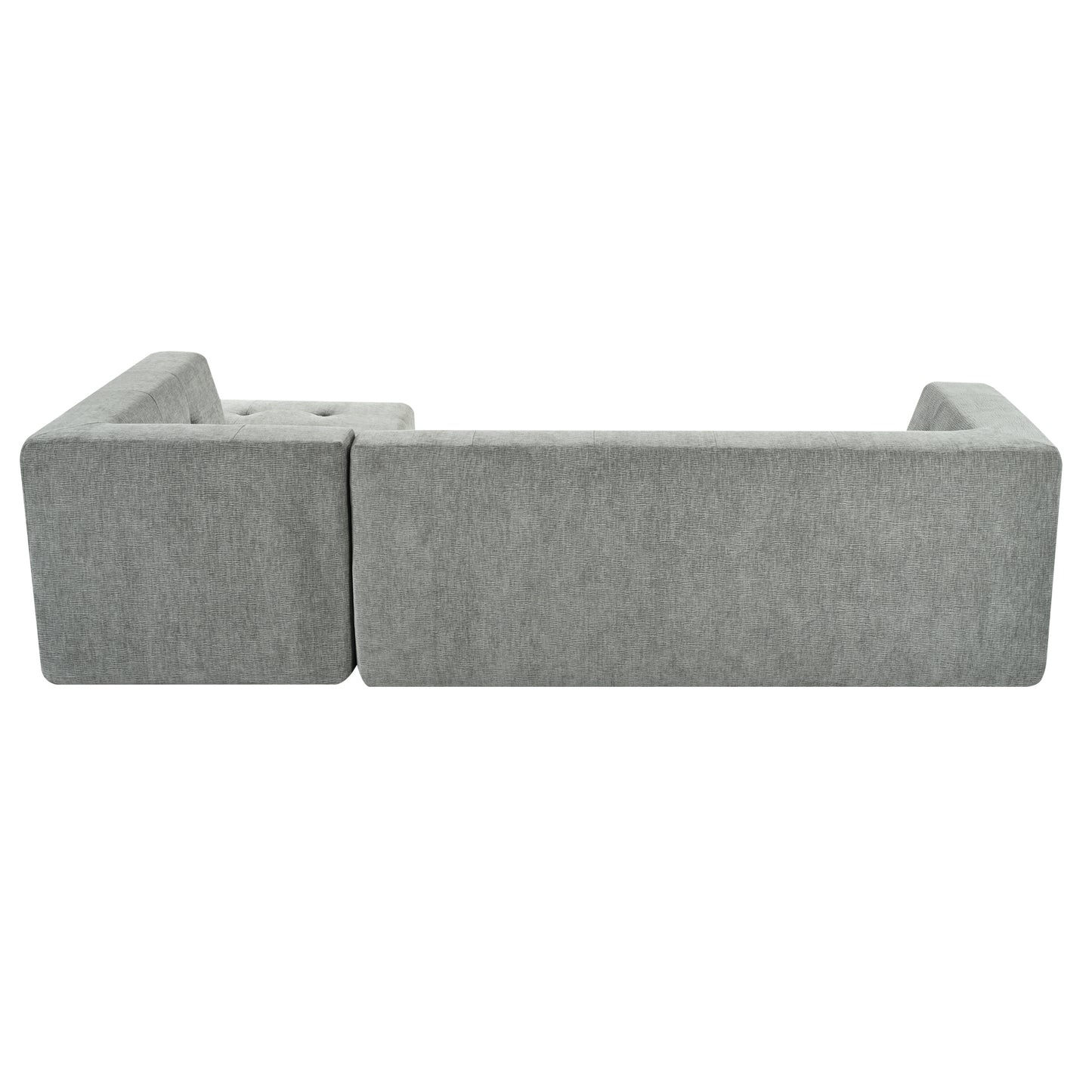 Juego de sofás modulares para sala de estar, 112,2 x 74 pulgadas, sofá minimalista moderno, sofá cama tapizado para sala de estar, dormitorio, combinación de 2 piezas sin computadora, en forma de L, gris claro