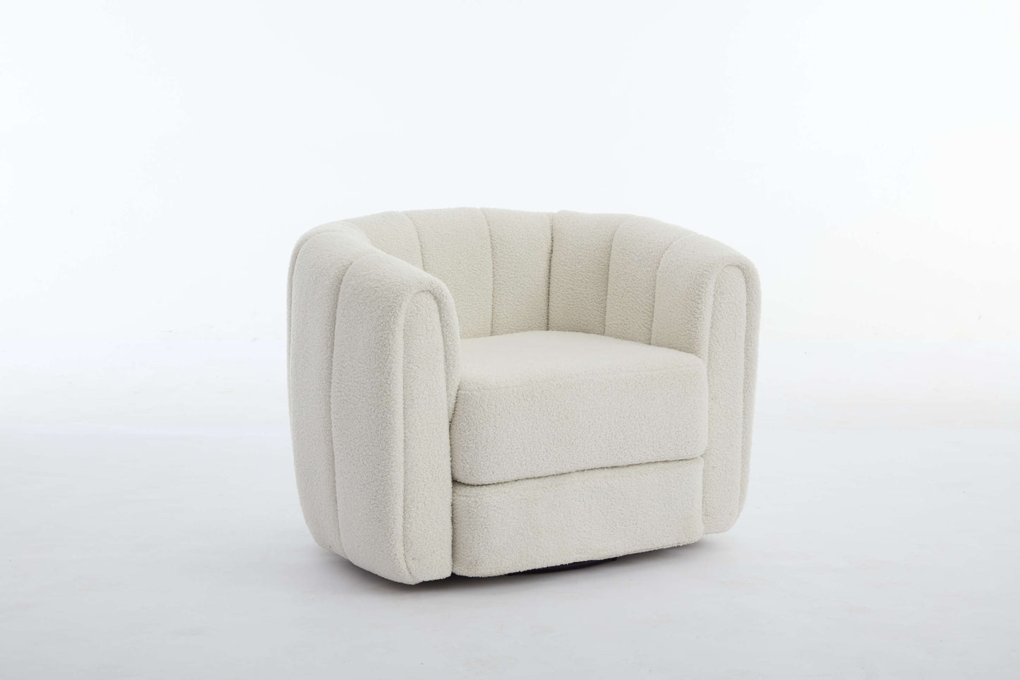 Swivel Accent Barrel Chair, Modern Round Armchairs with Upholstered, Comfy Swivel Accent Chair for Living Room