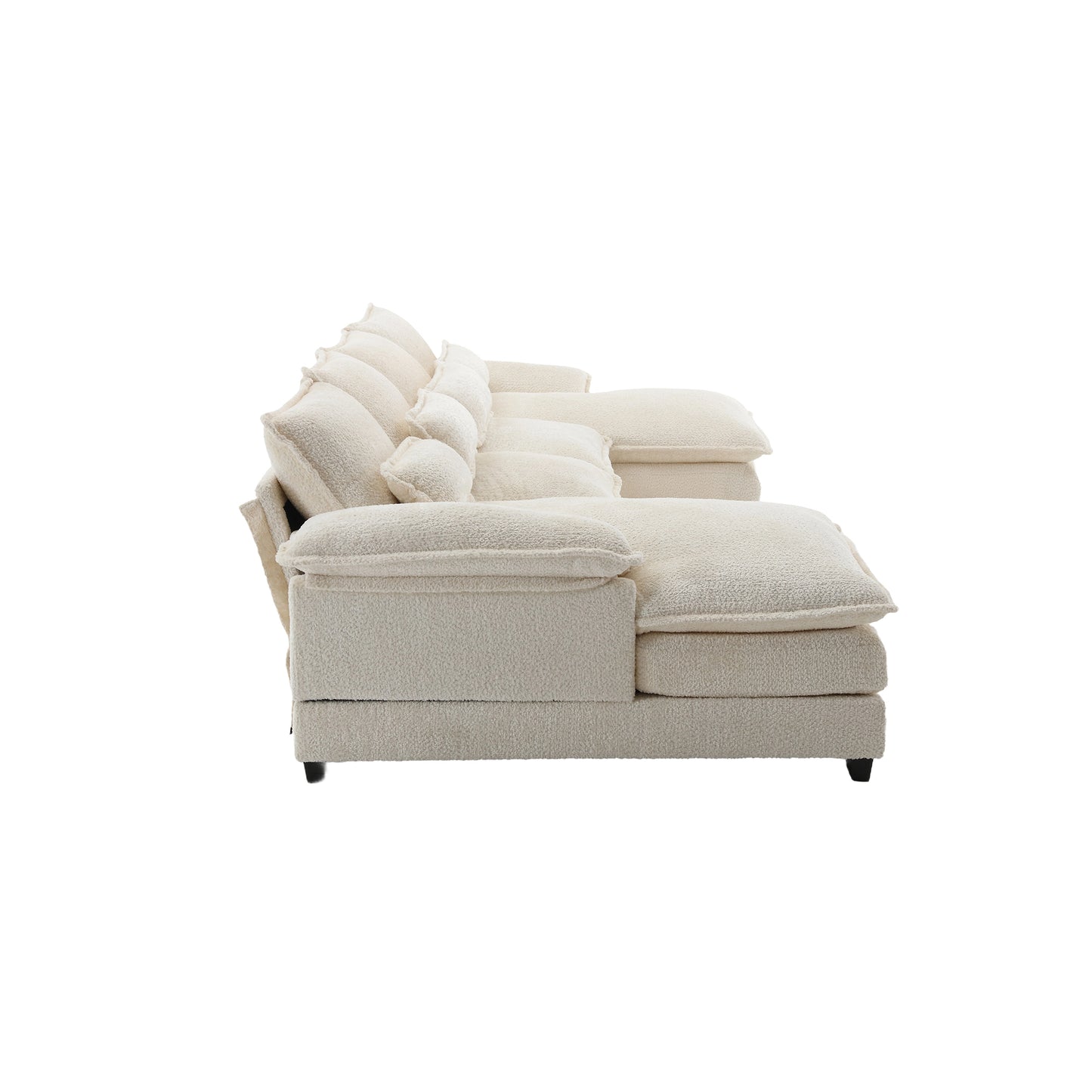 UNITED WE WIN Modern Large chenille Fabric U-Shape Sectional Sofa