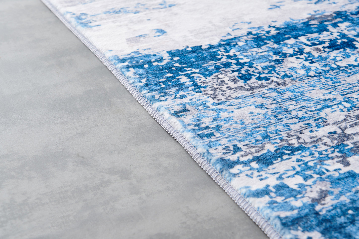 ZARA Collection Abstract Design Gray Turquoise (5' ft x 3' ft) Machine Washable Super Soft Area Rug