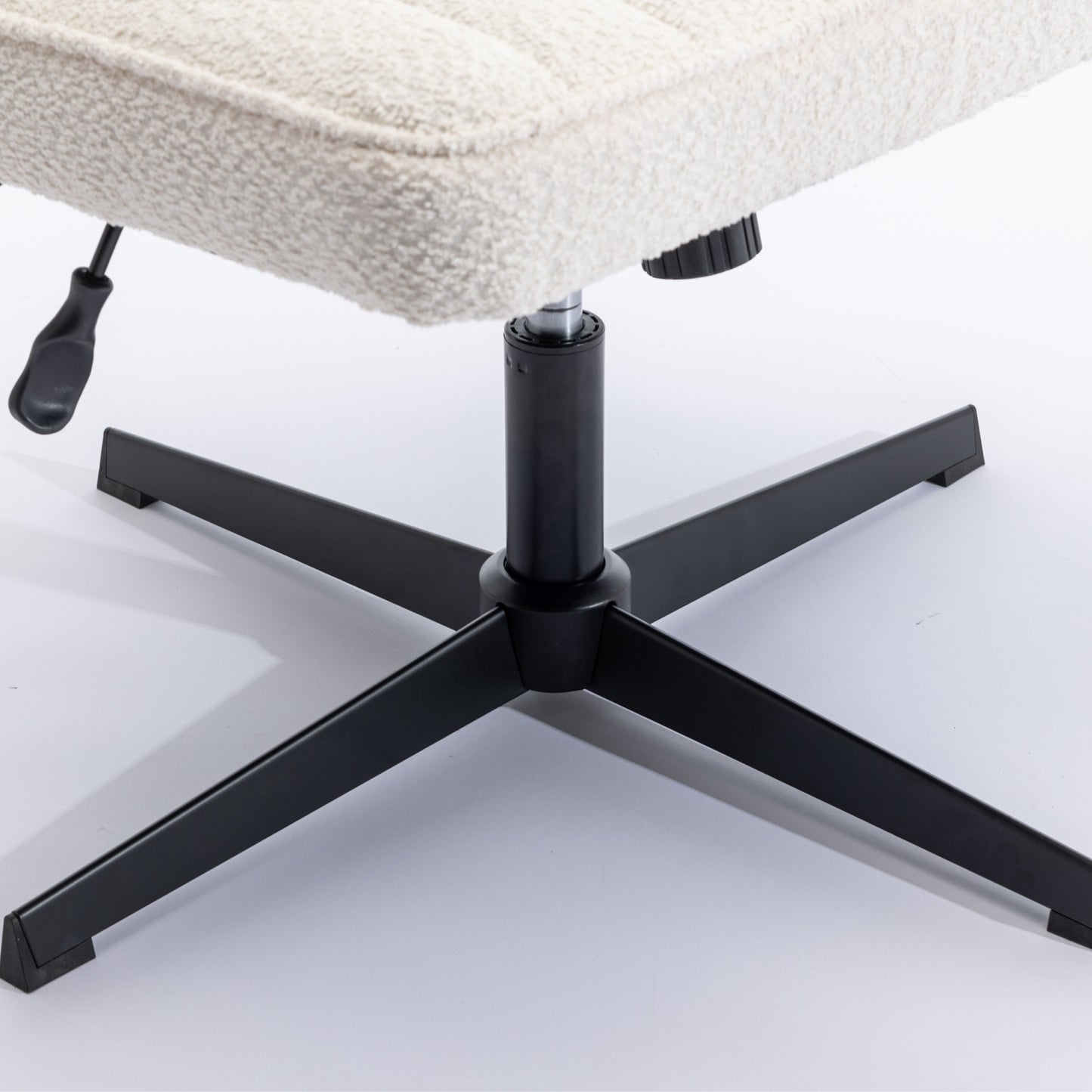Armless Office Desk Chair No Wheels, WHITE