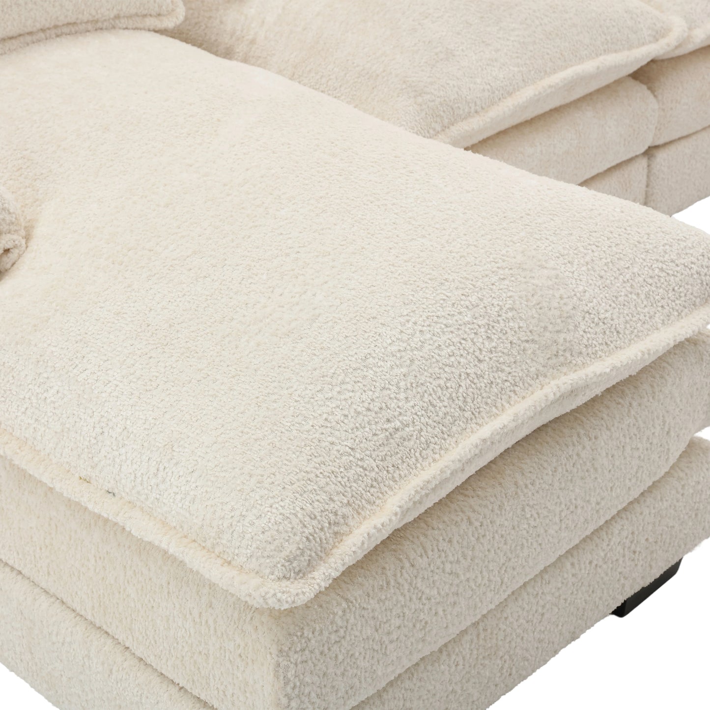 UNITED WE WIN Modern Large chenille Fabric U-Shape Sectional Sofa