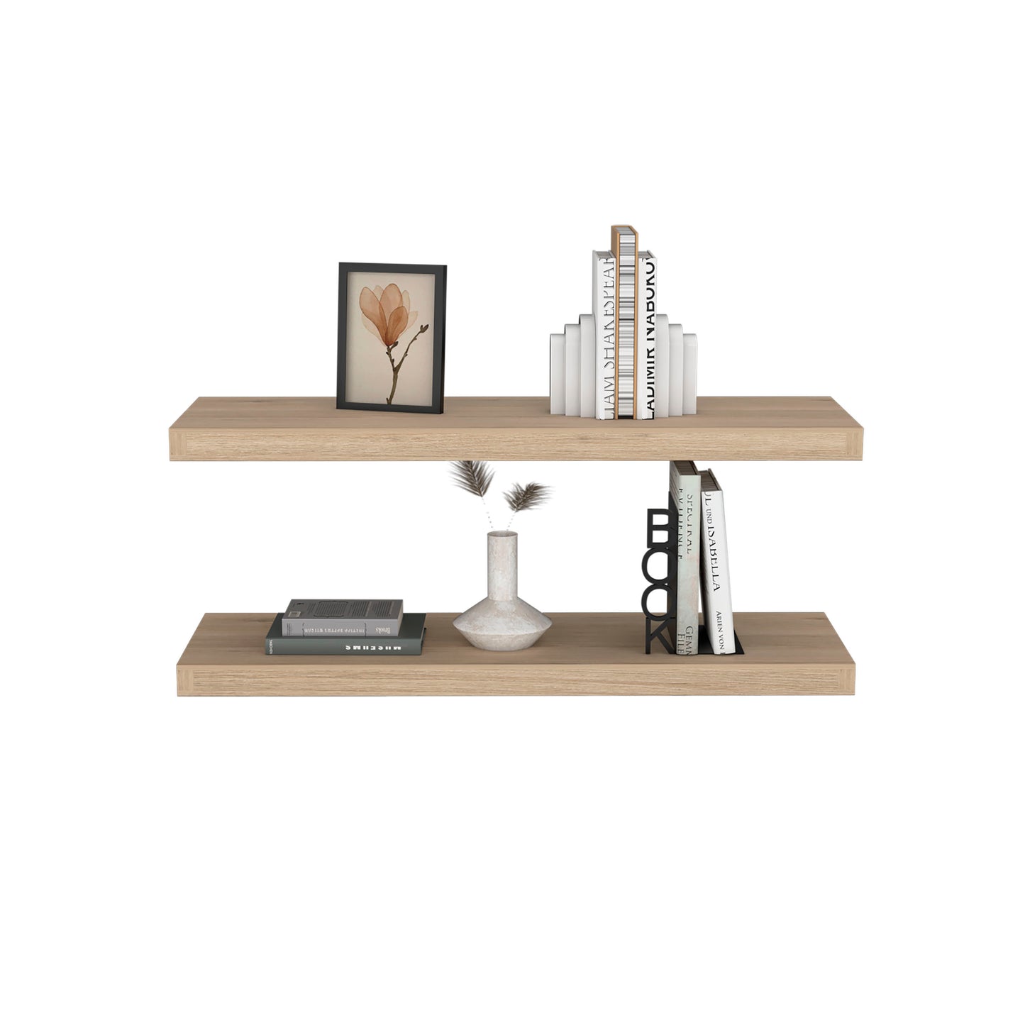 Ecco 31.5" Wide Floating Shelves Set of 2, Shelves for Wall Decor for Bedroom, Bathroom Storage Shelves, Book Shelves for Living Room