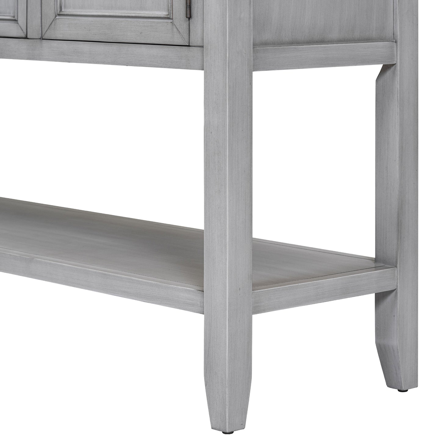 TREXM Cambridge Series Ample Storage Vintage Console Table with Four Small Drawers and Bottom Shelf for Living Rooms, Entrances and Kitchens (Antique Gray, OLD SKU: WF190263AAE)