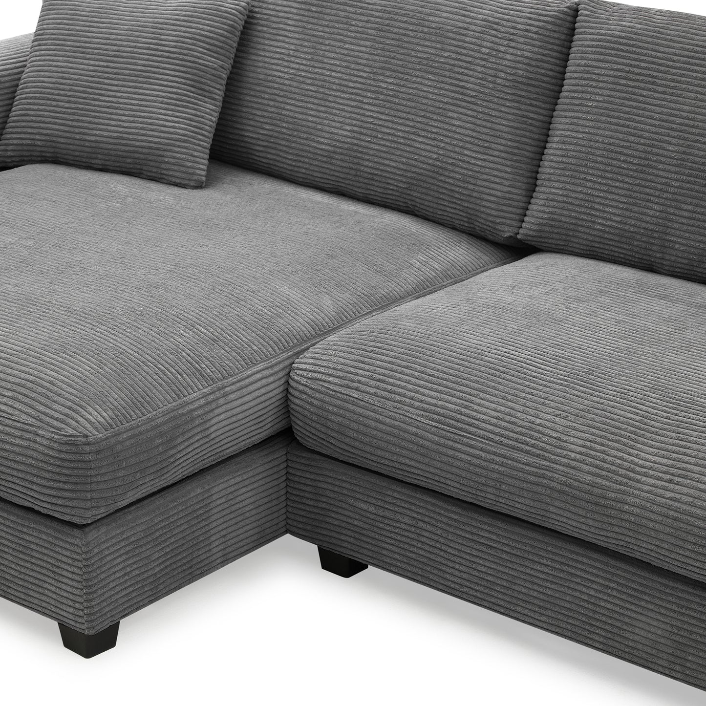 Sofá seccional extragrande de pana de 134 x 54 pulgadas, sofá nube en forma de L con puerto de carga USB, portavasos, sofá cama profundo con chaise longue de 50 pulgadas, cómodo mueble de interior para sala de estar, 3 colores