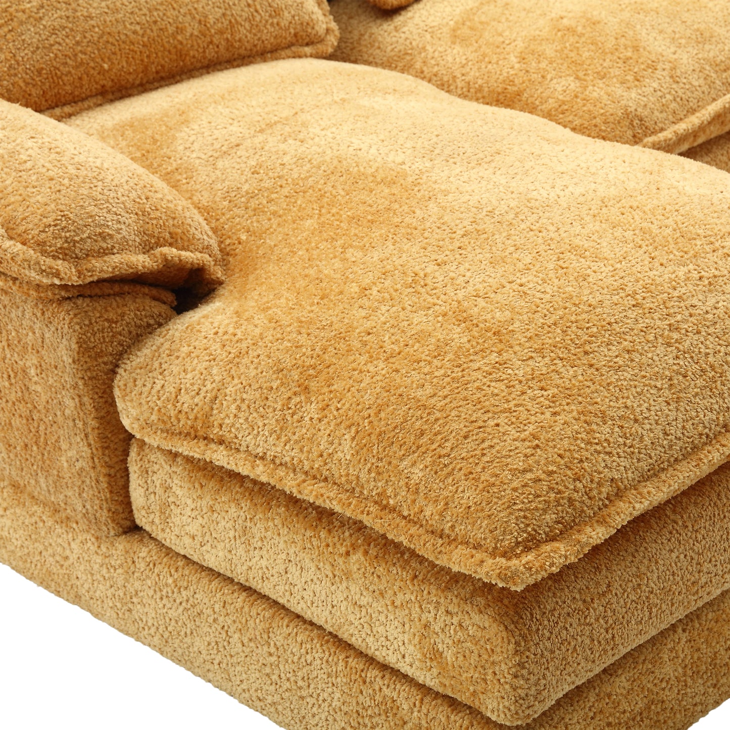 UNITED WE WIN Modern Large chenille Fabric U-Shape Sectional Sofa