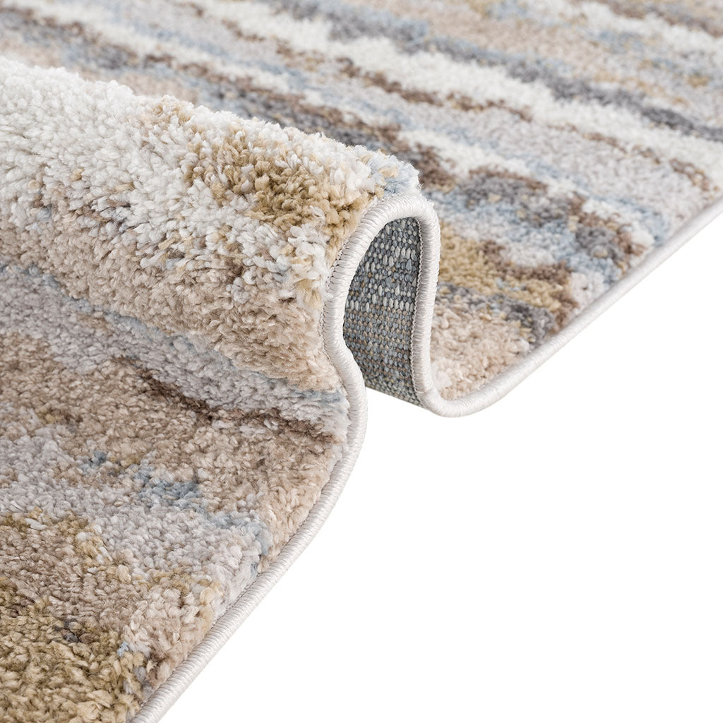 Alfombra tejida con rayas abstractas de acuarela (3 m x 2,4 m)