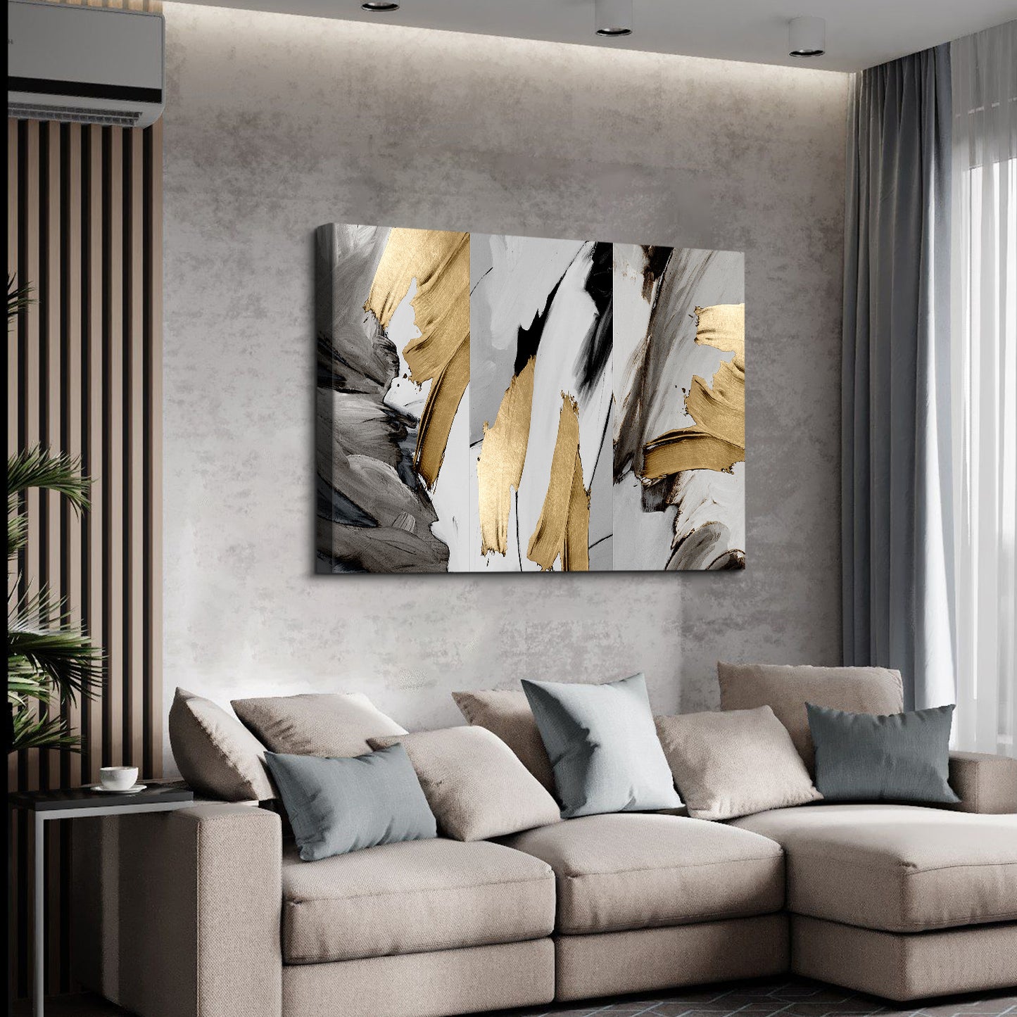 1 lienzo enmarcado para decoración de pared, estilo abstracto, color dorado y plateado, para oficina, sala de estar y dormitorio, 4028 pulgadas de grosor.