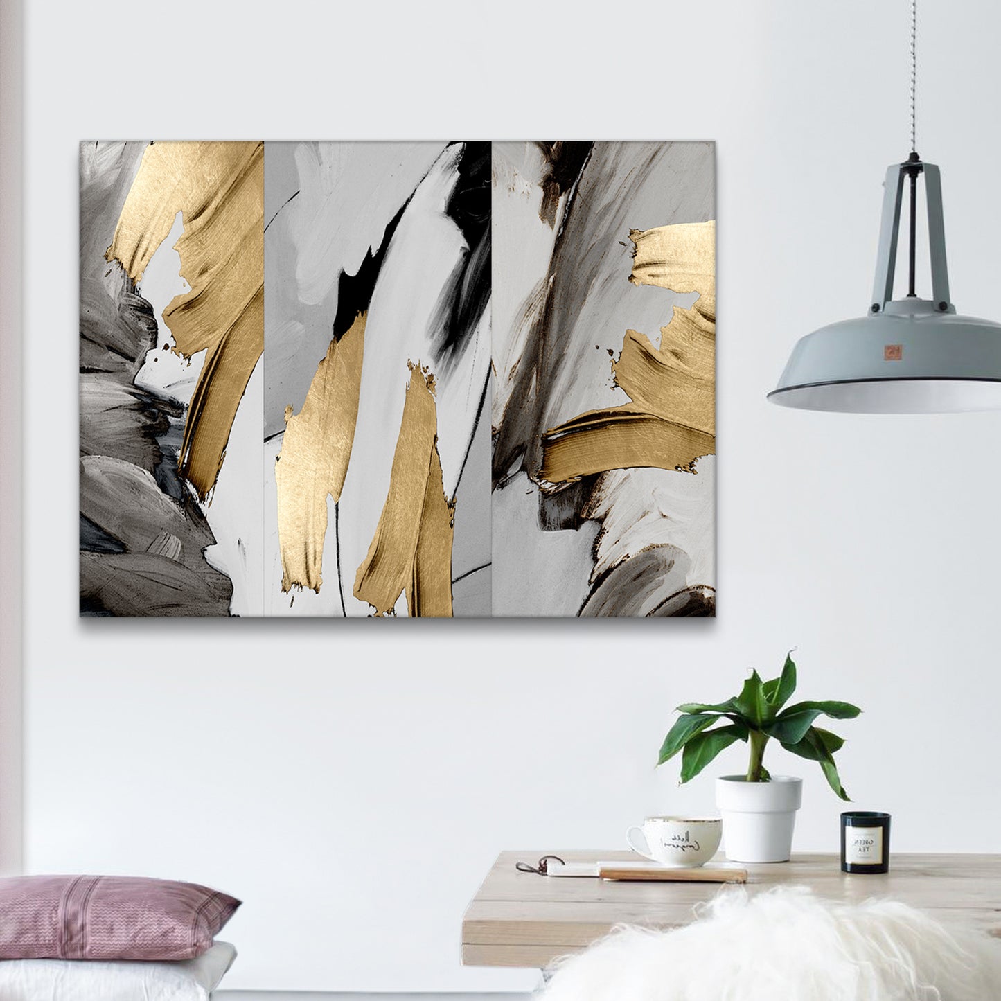 1 lienzo enmarcado para decoración de pared, estilo abstracto, color dorado y plateado, para oficina, sala de estar y dormitorio, 4028 pulgadas de grosor.