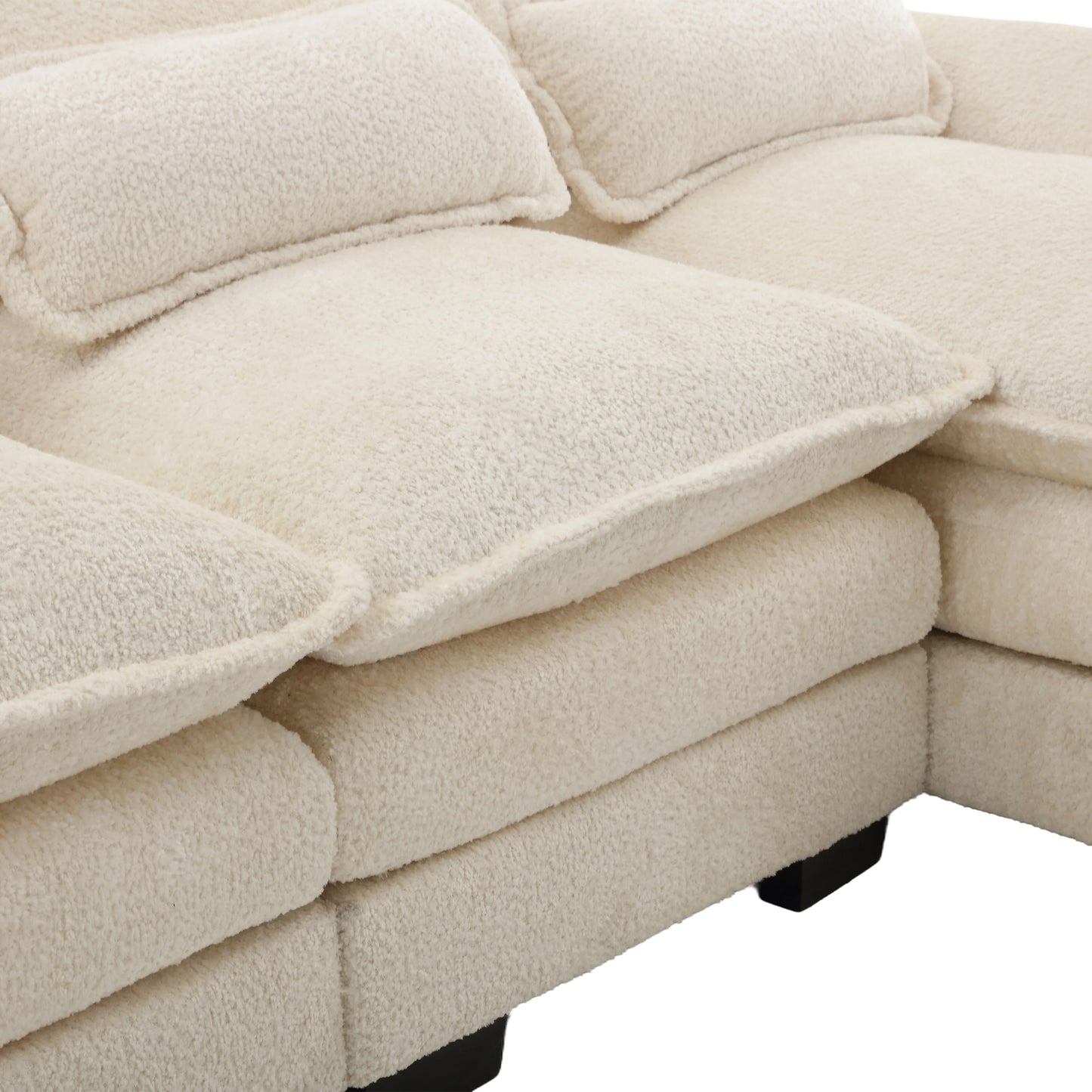 UNITED WE WIN Modern Large chenille Fabric U-Shape Sectional Sofa