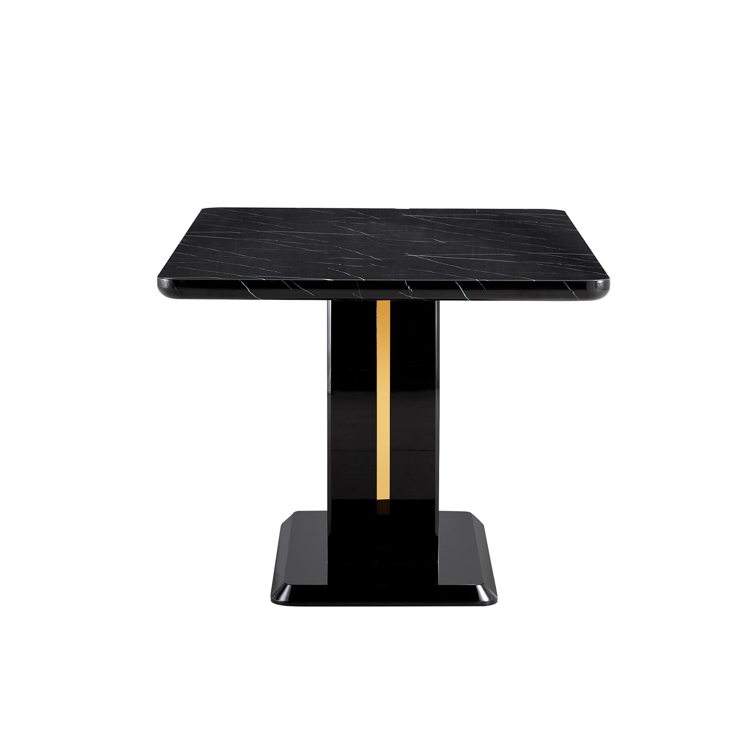 Modern simple and luxurious Black imitation marble grain MDF dining table,rectangular Office table.Computer Table.Game desk .Dining Table.For dining room, living room, kitchen .63''*37''*30'' F-1280