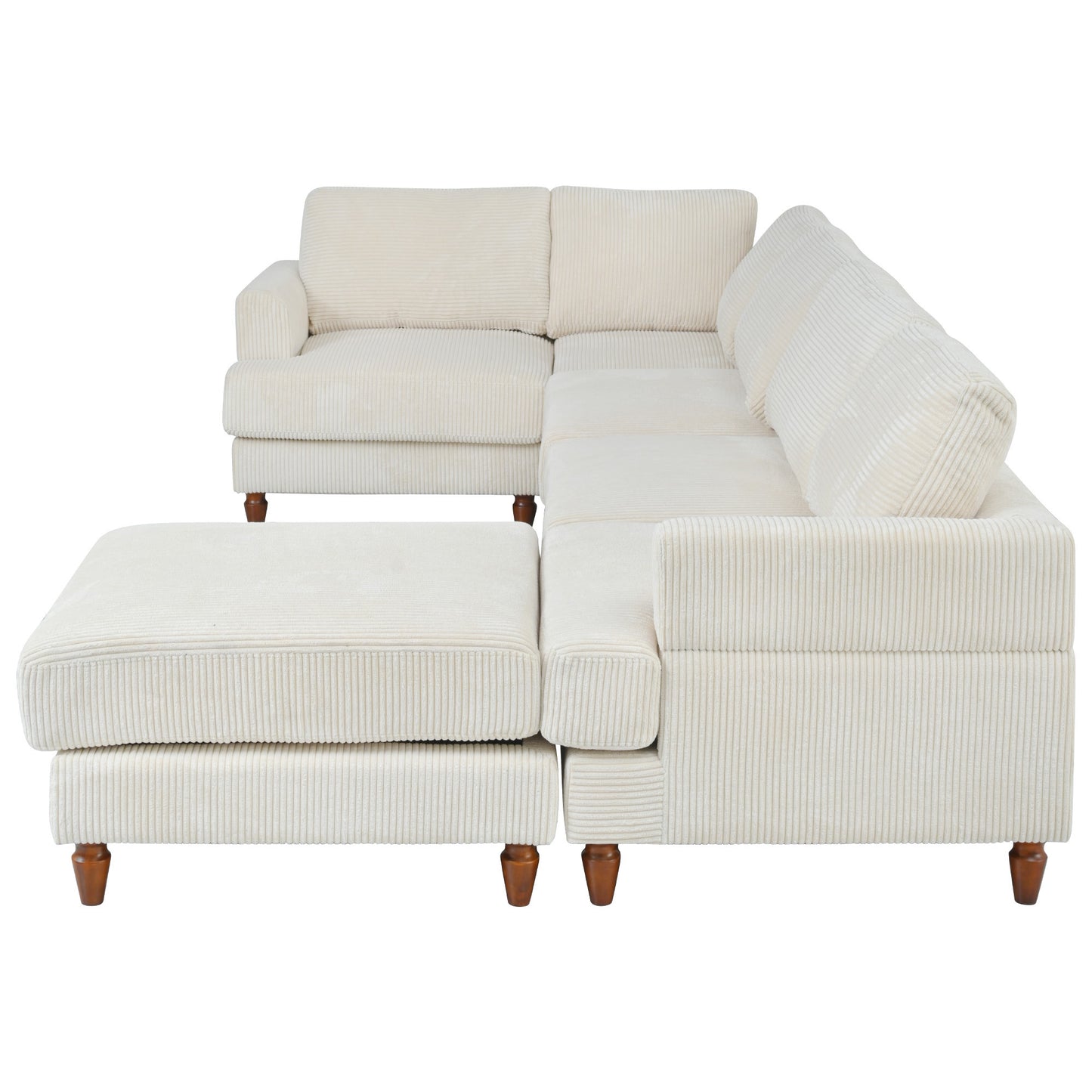 U_Style Modular Sectional Sofa with Ottoman L Shaped Corner Sectional for Living Room, Office, Spacious Space(old sku: WY000373AAA)