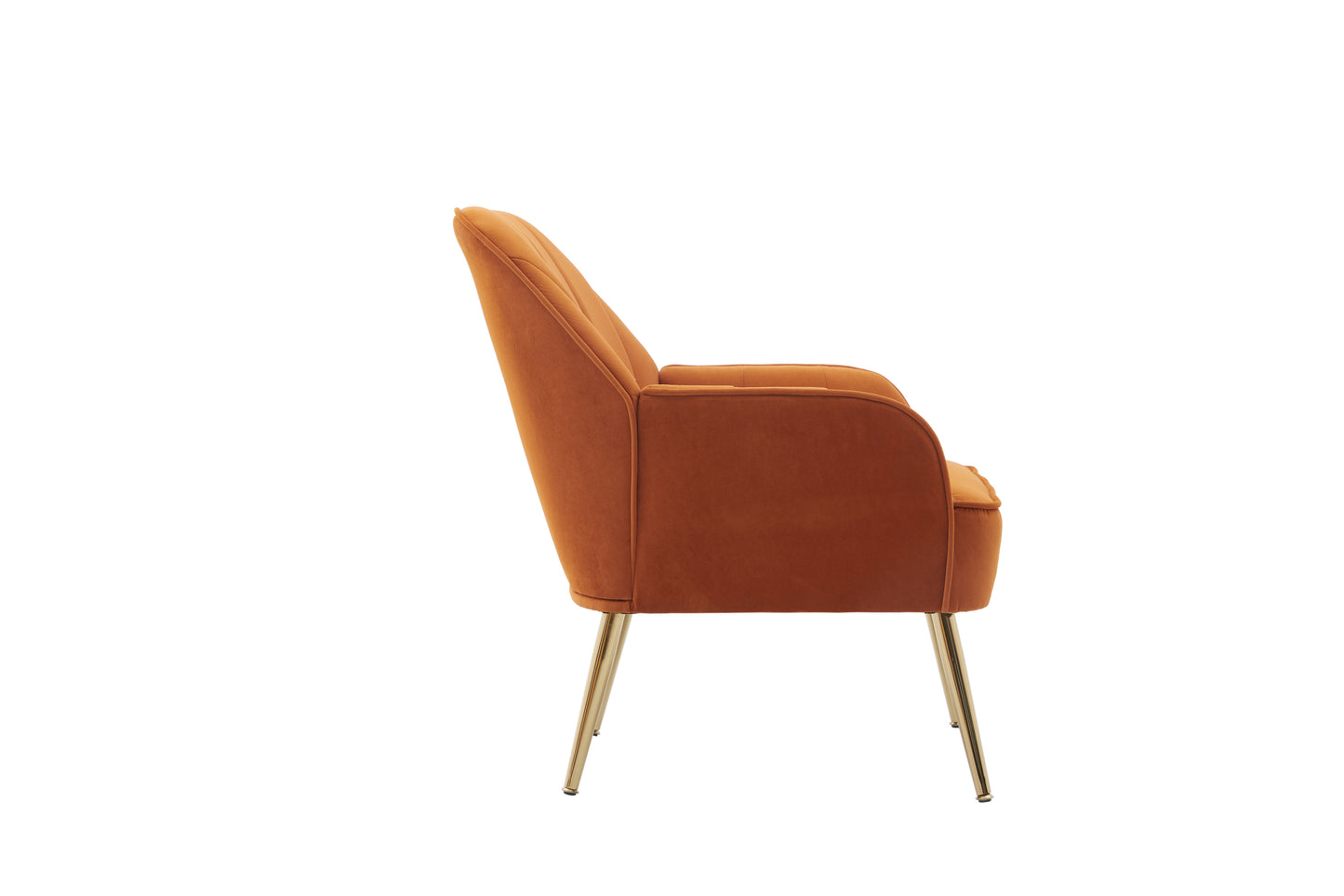 Modern Mid Century Chair velvet Sherpa Armchair for Living Room Bedroom Office Easy Assemble(ORANGE)