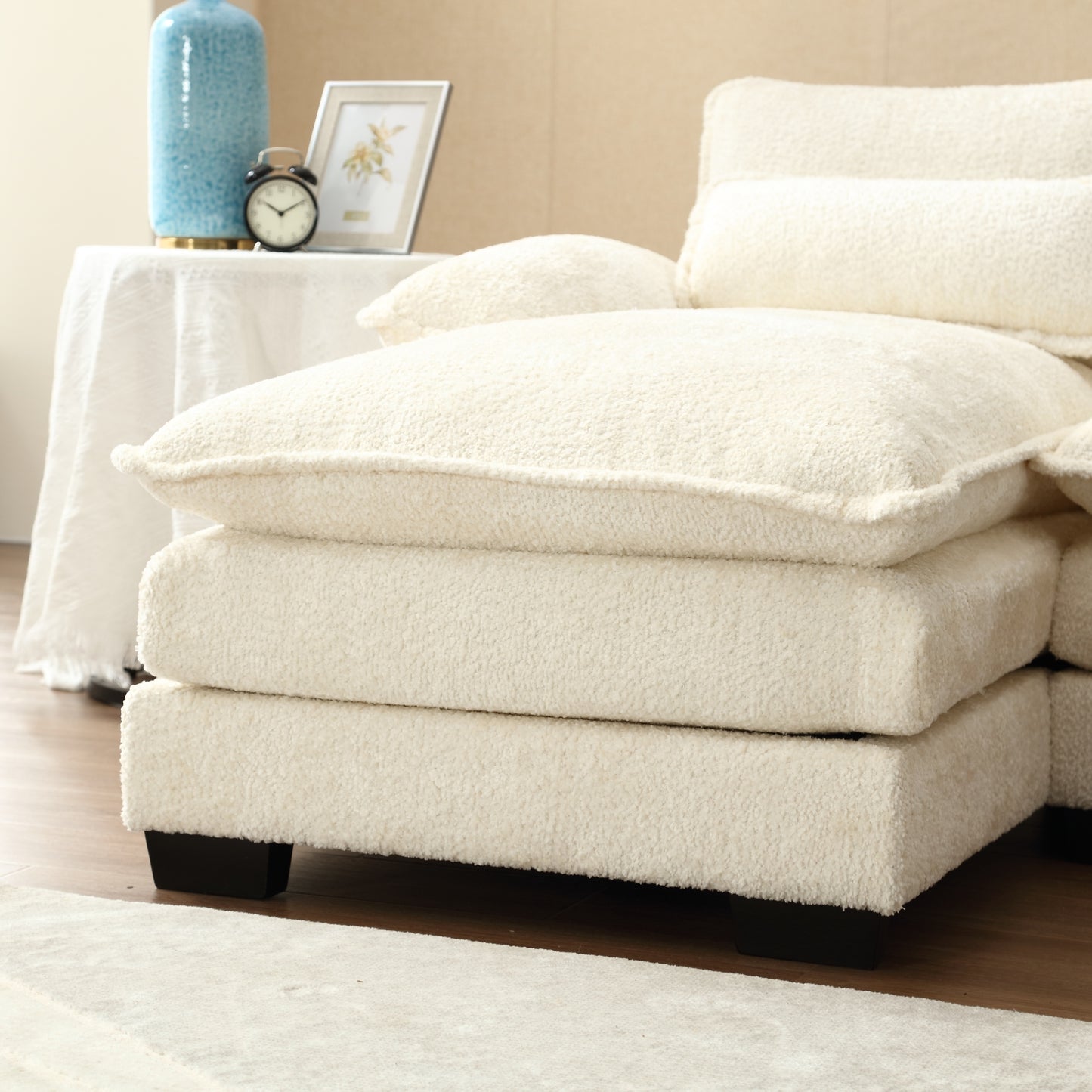 UNITED WE WIN Modern Large chenille Fabric U-Shape Sectional Sofa