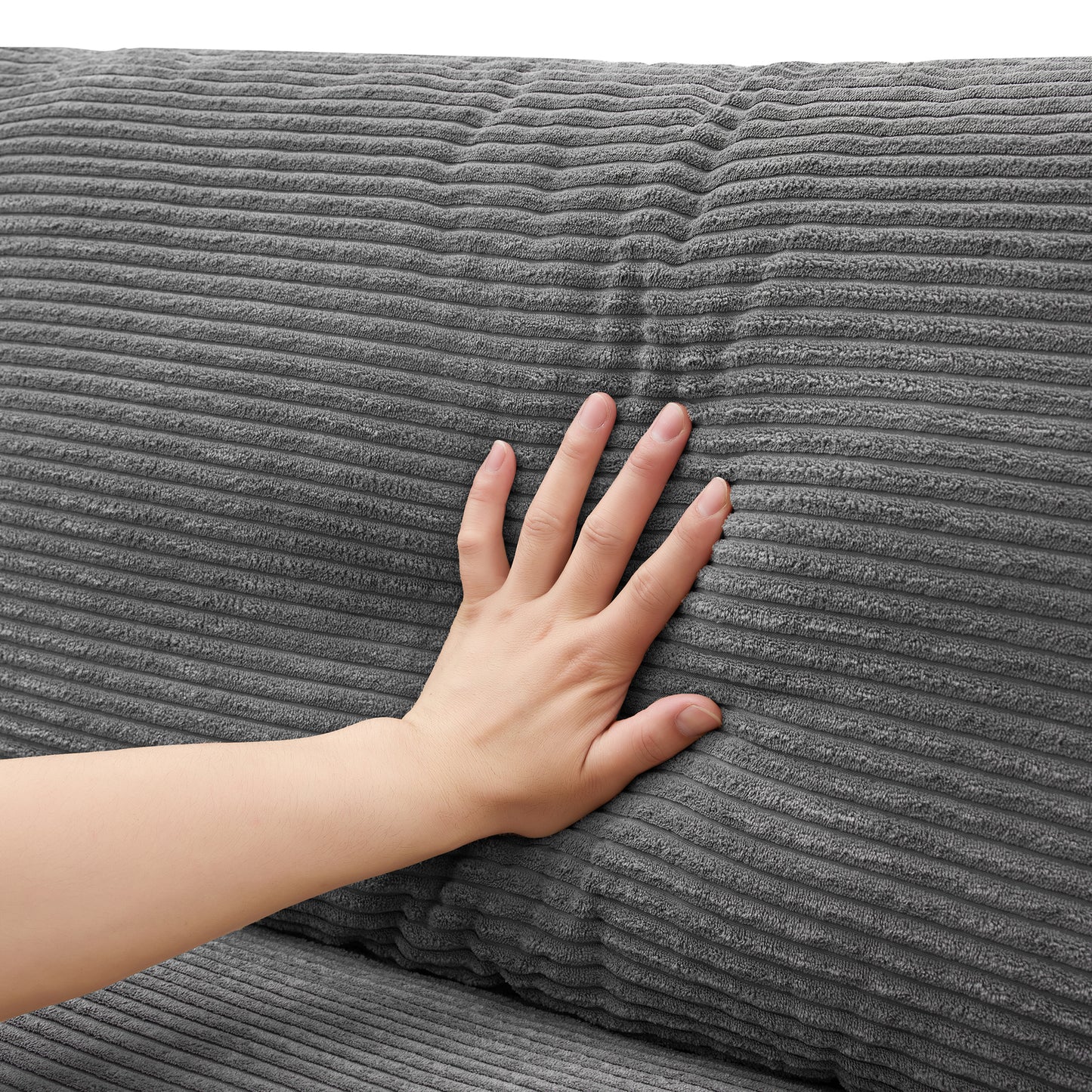 Sofá seccional extragrande de pana de 134 x 54 pulgadas, sofá nube en forma de L con puerto de carga USB, portavasos, sofá cama profundo con chaise longue de 50 pulgadas, cómodo mueble de interior para sala de estar, 3 colores