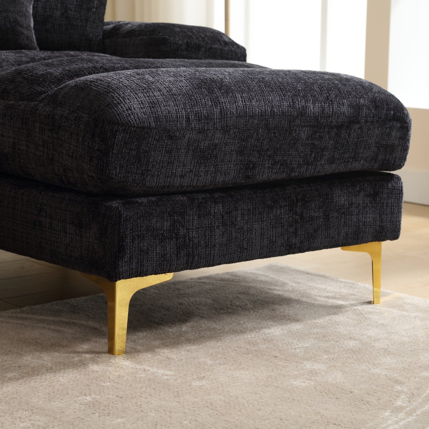 UNITED Modern Large chenille Fabric U-Shape Sectional Sofa