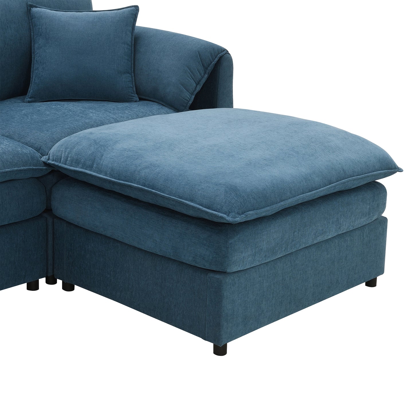 134*66" Chenille Modular Sectional Sofa,U Shaped Cloud Couch Set with Double Cushions ,6 Seat Sleeper Sofa Bed with Ottomans,Oversized Indoor Furniture for Living Room, 3 Colors