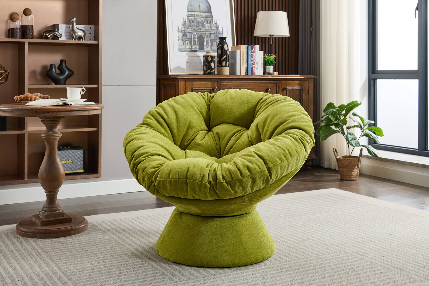 Sillón giratorio extragrande con giro de 360 grados, sillón Papasan para sala de estar y dormitorio.