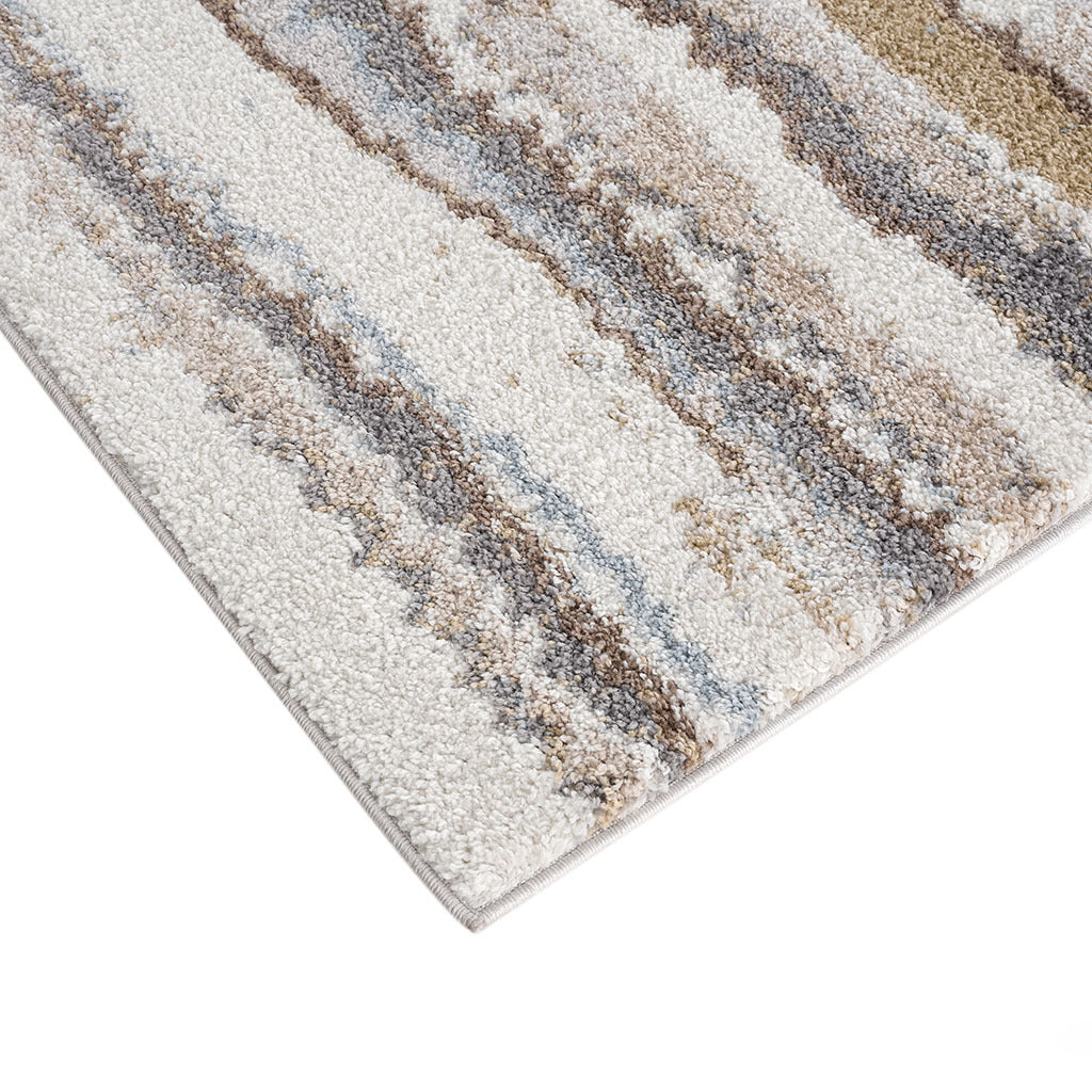 Alfombra tejida con rayas abstractas de acuarela (3 m x 2,4 m)