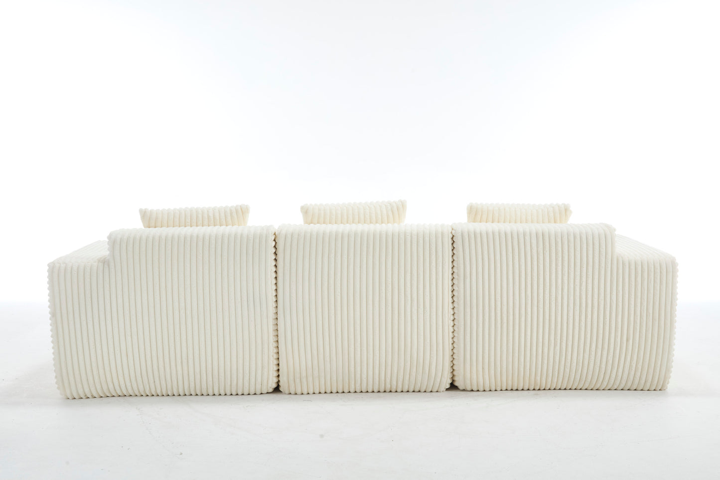 Modern Minimalist Modular Sectional Sofa, L-Shape Upholstered Cloud Couch with Deep Seats, Right Facing Chaise for Living Room-White