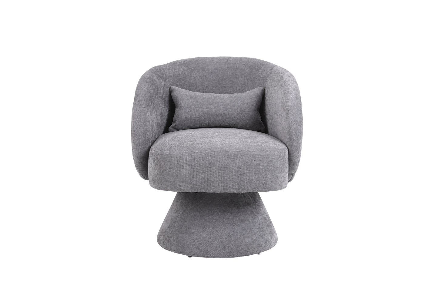 Swivel Accent Chair Armchair, Round Barrel Chair in Fabric for Living Room Bedroom(Light Grey)