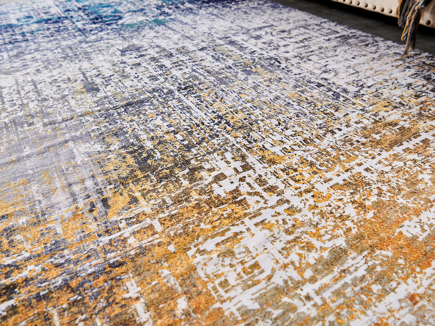 ZARA Collection Abstract Design Turquoise Gray Rust (3' ft x 2' ft) Machine Washable Super Soft Area Rug