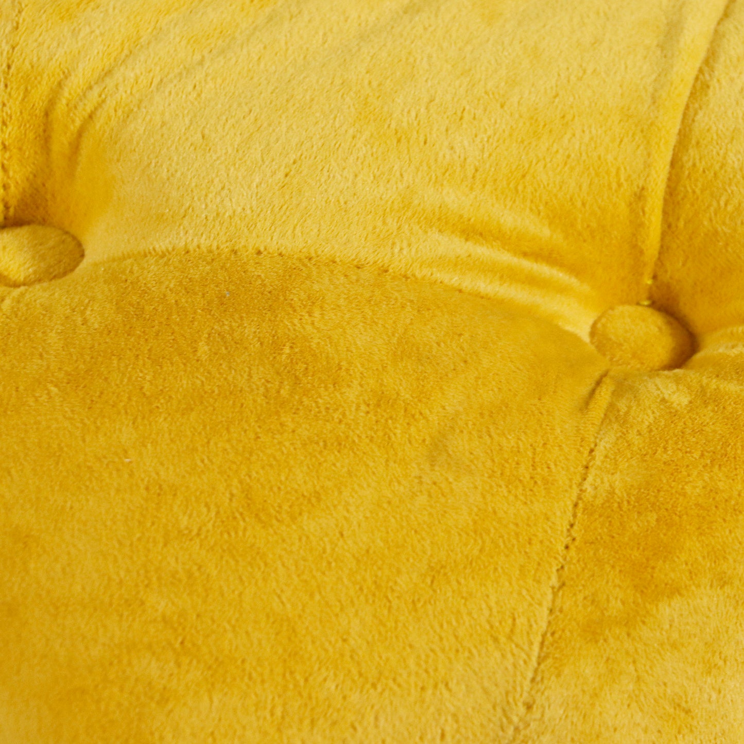 Otomana moderna tapizada en terciopelo amarillo, exquisita mesa auxiliar pequeña, reposapiés suave, tocador y silla de maquillaje, asiento cómodo para sala de estar, dormitorio y entrada.