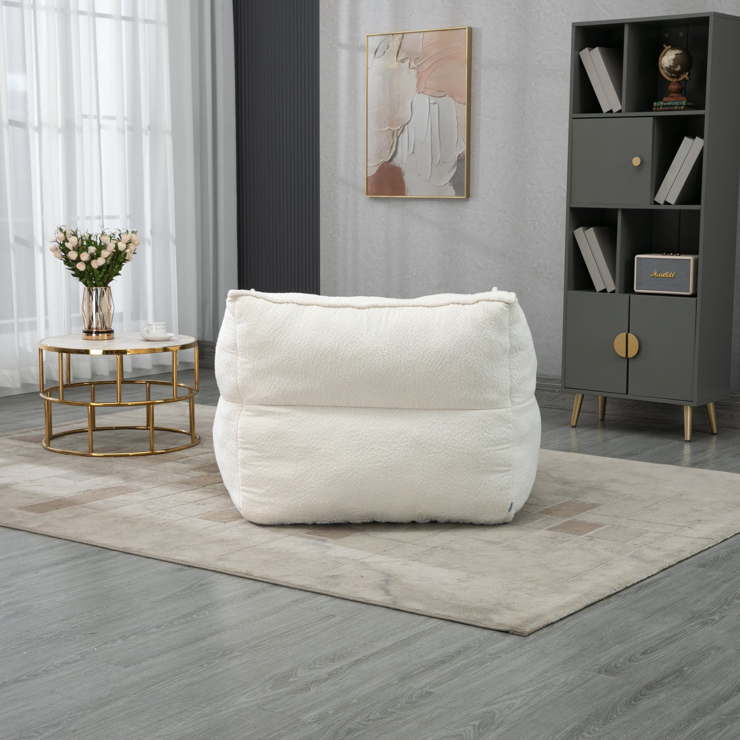 COOLMORE - Sillón puff, cómodo y duradero, con respaldo alto, para adultos y niños, para interiores y exteriores