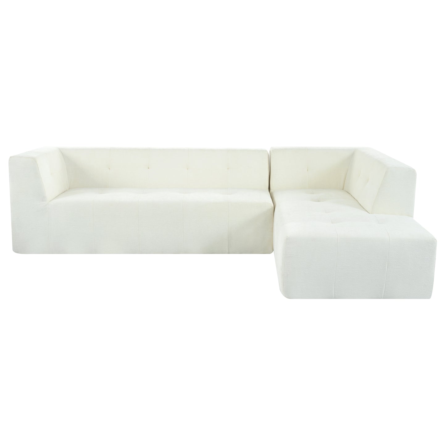 112.2*74" Modular Modular Combination Living Room Sofa Set, Modern Minimalist Sofa, Living Room Upholstered Sofa Bed, Bedroom, 2pcs Computer Free Combination, L-Shaped,Beige
