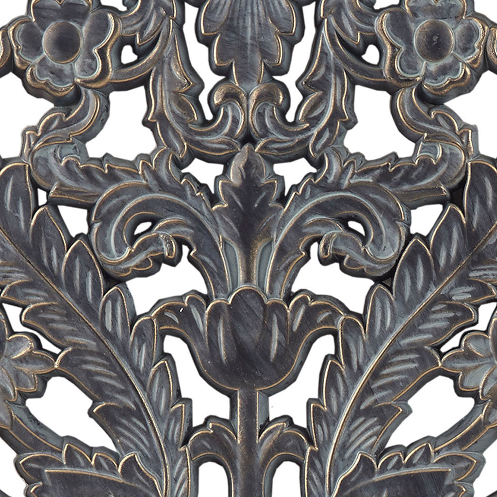 Distressed Carved Wood 2-piece Wall Decor Set